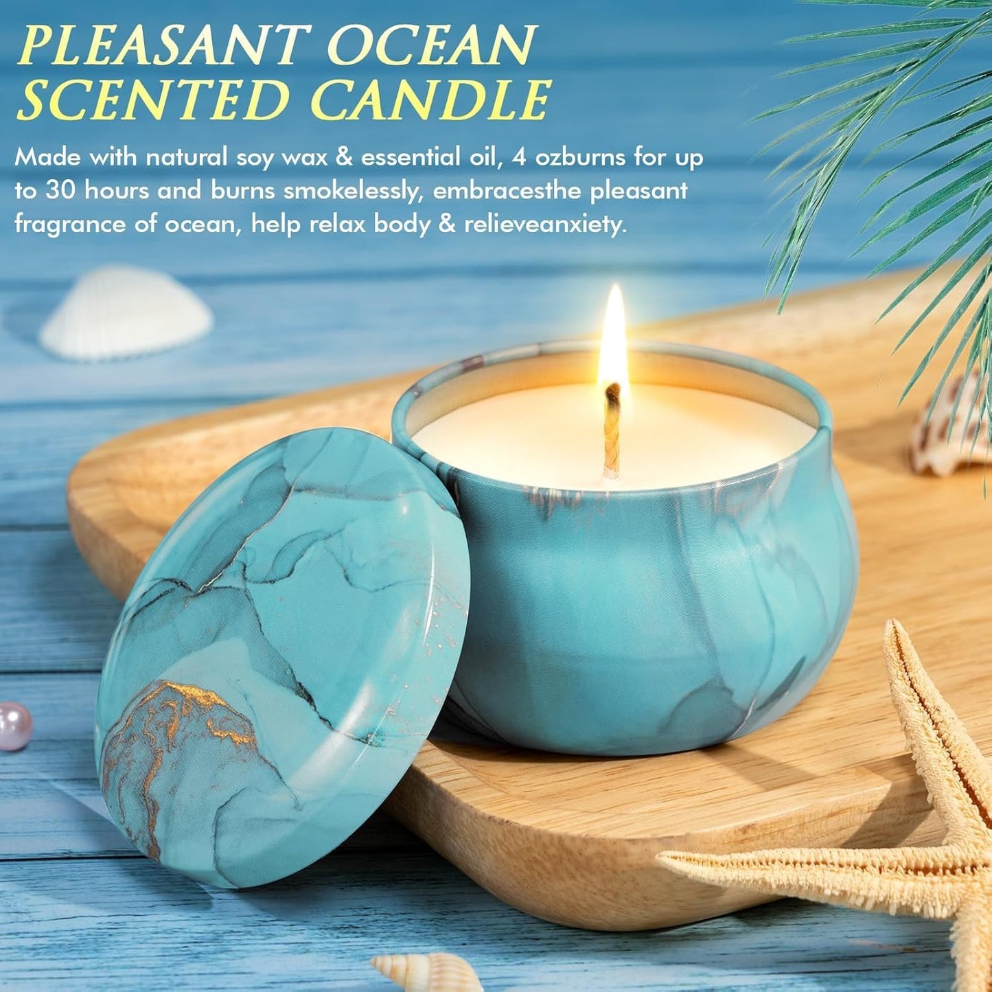 Birthday Gifts for Women Self Care Gifts Get Well Soon Gifts, Ocean Relaxing Spa Gifts Basket Care Package W/ Flannel Blanket 40 OZ Tumbler, Christmas Gifts for Mom Wife Grandma Friends Sisters Her